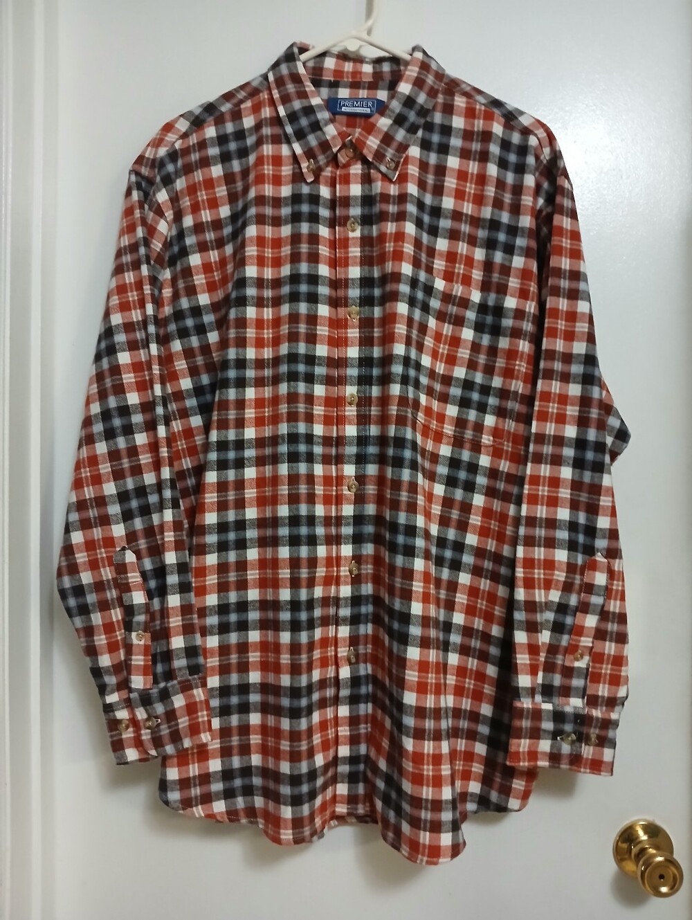 Premier International Mens Long Sleeve PLaid Flannel Shirt 2XL/2XG Multicolor